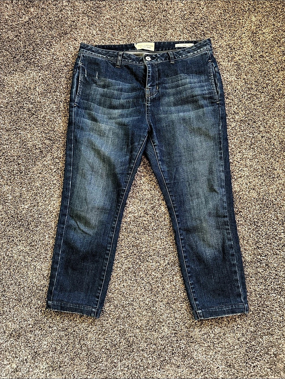 Nili Lotan Tel Aviv Slim Drop Crop Jeans Blue Waist 27